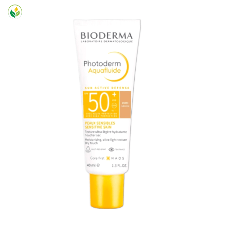 Bioderma Photoderm Aquafluide Doree Golden Sun Active Defence SPF 50Plus UVA UVB 40ml